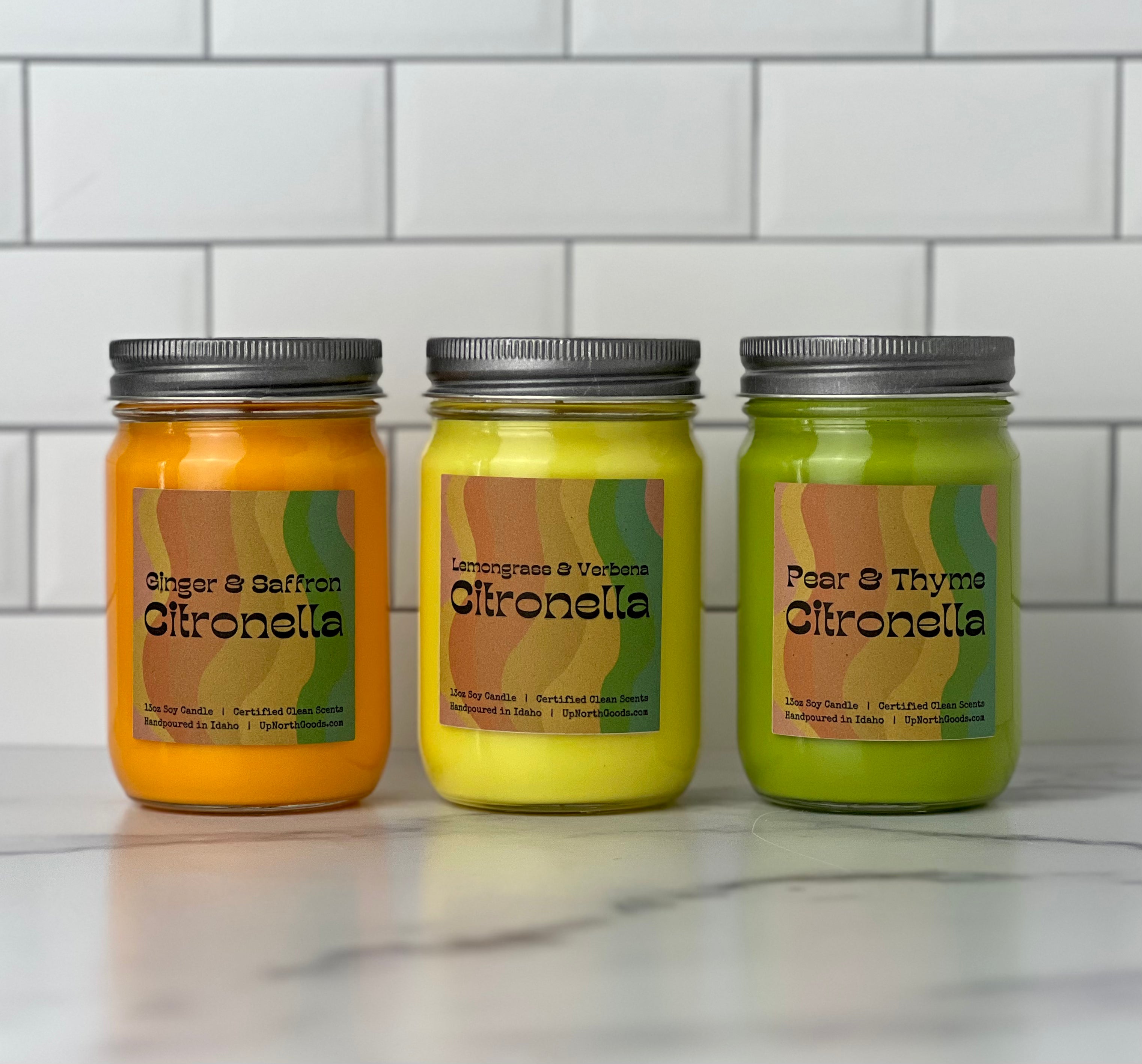 13oz Colorful Scented Citronella Candles