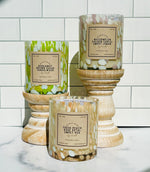 Load image into Gallery viewer, 15oz Handblown Glass Bergamot + Brown Sugar + Sandalwood Soy Candle
