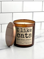 Load image into Gallery viewer, I Like Cats More Than People Soy Candle
